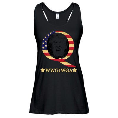 Q-Anon WWG1WGA Trump Great Awaking  Ladies Essential Flowy Tank