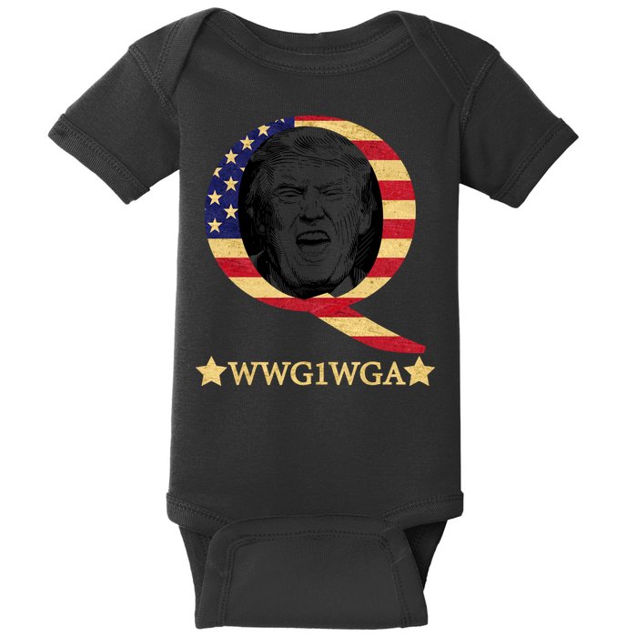 Q-Anon WWG1WGA Trump Great Awaking  Baby Bodysuit