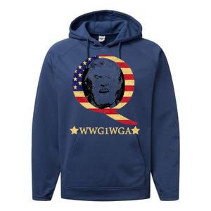 Q-Anon WWG1WGA Trump Great Awaking  Performance Fleece Hoodie