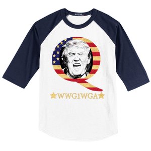 Q-Anon WWG1WGA Trump Great Awaking  Baseball Sleeve Shirt