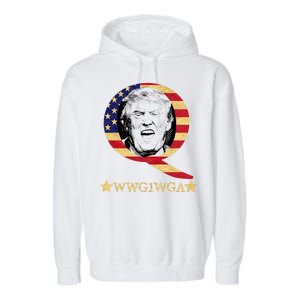 Q-Anon WWG1WGA Trump Great Awaking  Garment-Dyed Fleece Hoodie