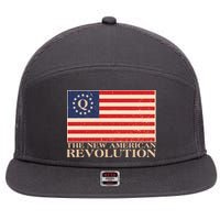 Q The New American Revolution Qanon 7 Panel Mesh Trucker Snapback Hat