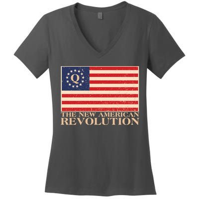 Q The New American Revolution Qanon Women's V-Neck T-Shirt