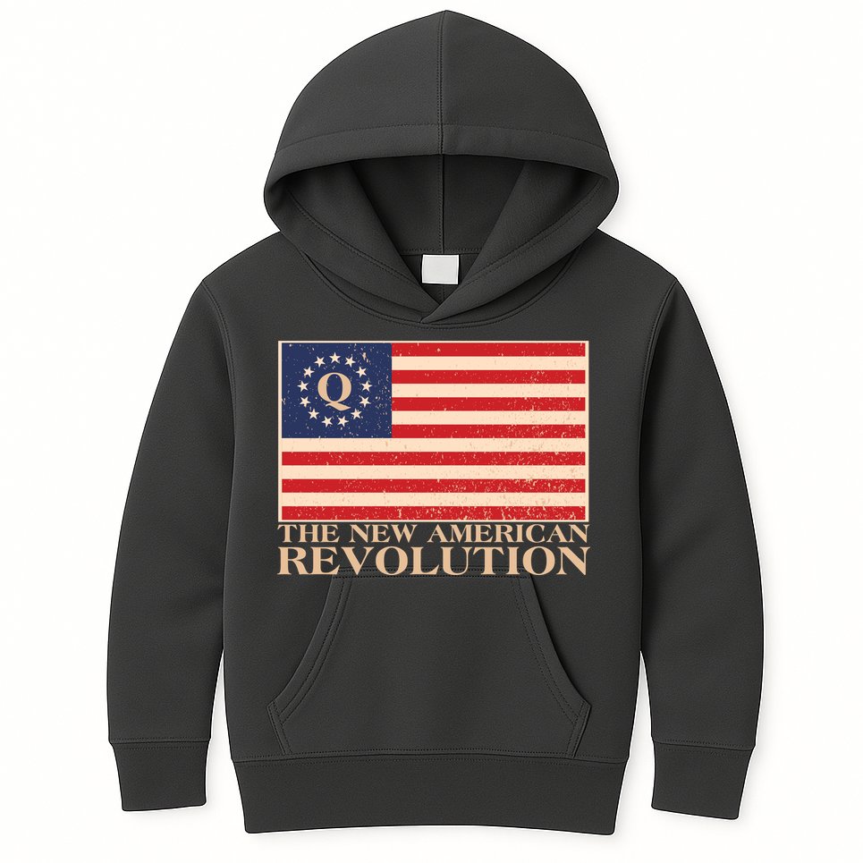 Q The New American Revolution Qanon Kids Hoodie