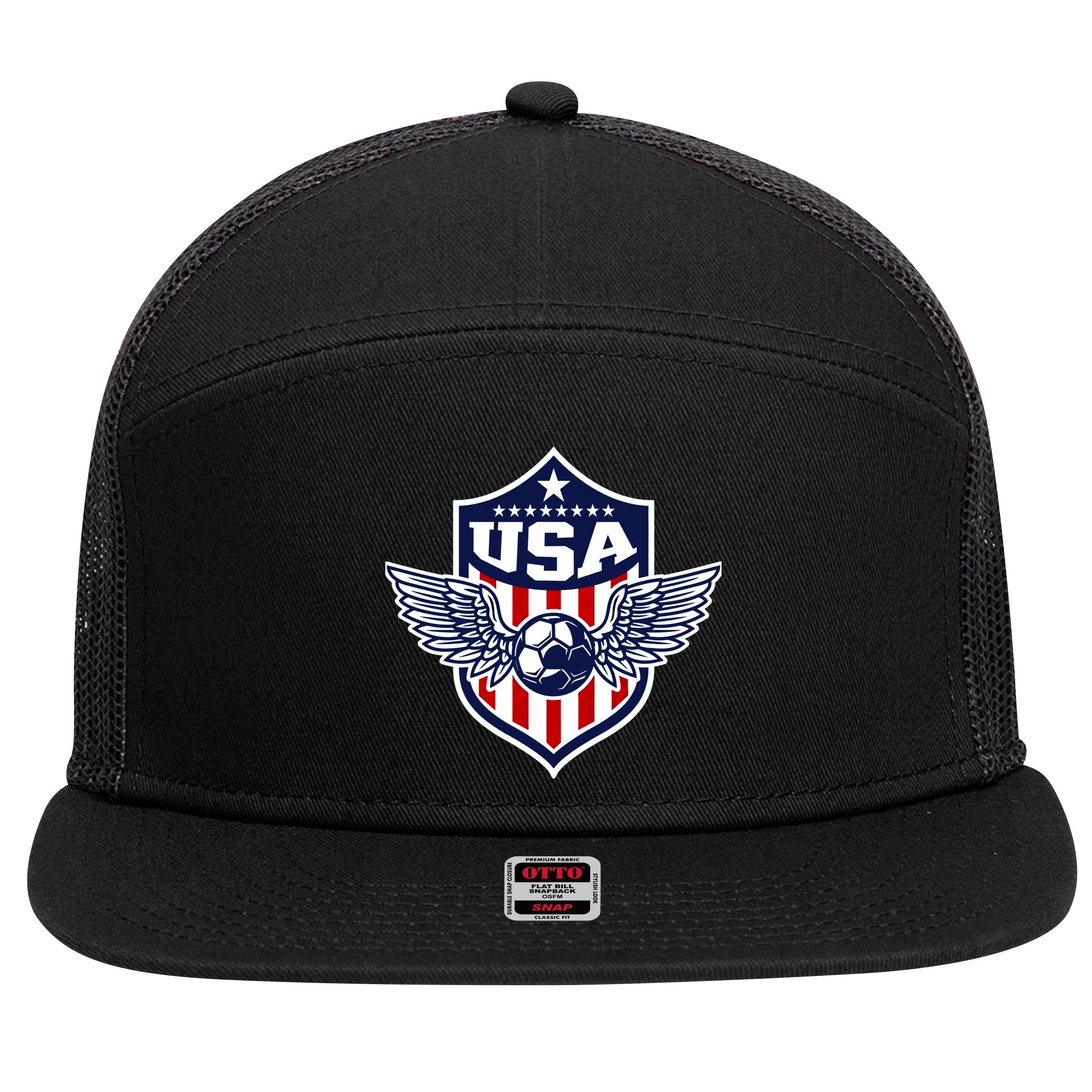 Qatar 2022 Soccer Football Cup America USA Team Support 7 Panel Mesh Trucker Snapback Hat
