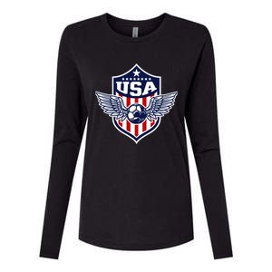 Qatar 2022 Soccer Football Cup America USA Team Support Womens Cotton Relaxed Long Sleeve T-Shirt