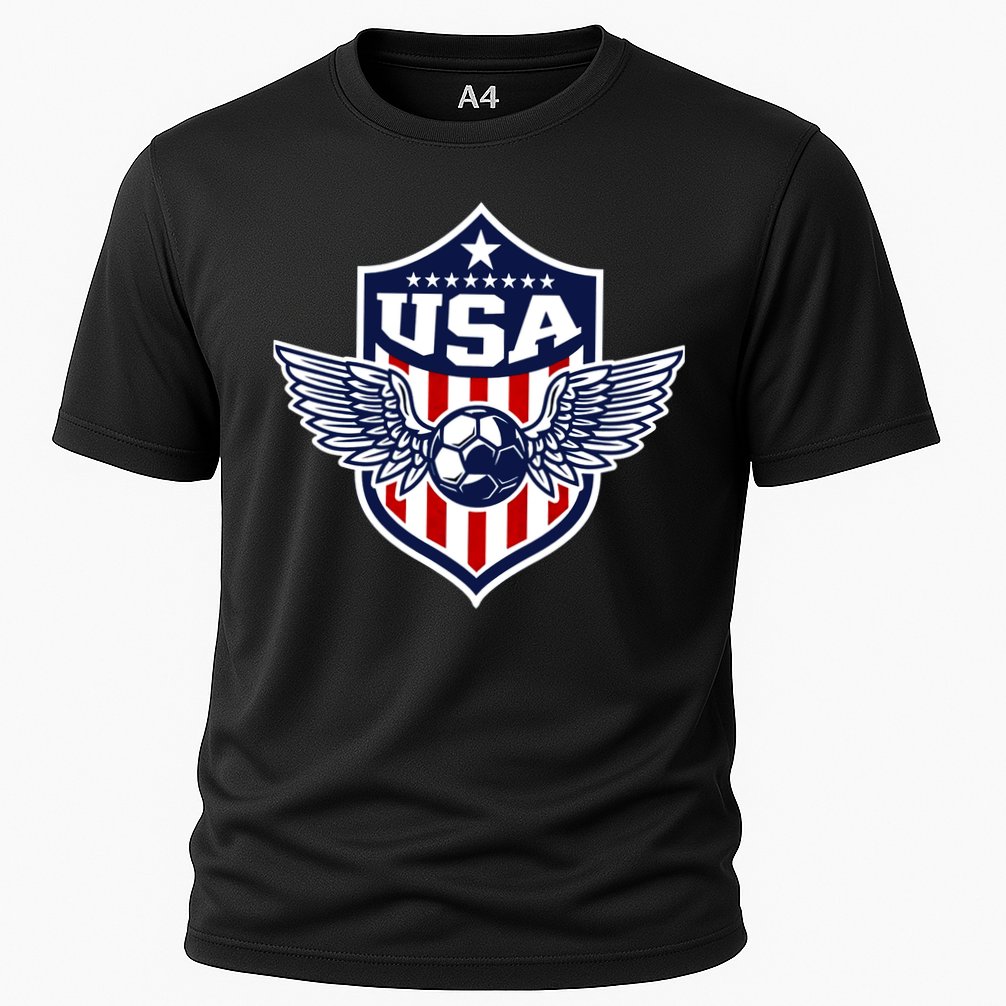Qatar 2022 Soccer Football Cup America USA Team Support Cooling Performance Crew T-Shirt