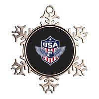 Qatar 2022 Soccer Football Cup America USA Team Support Metallic Star Ornament