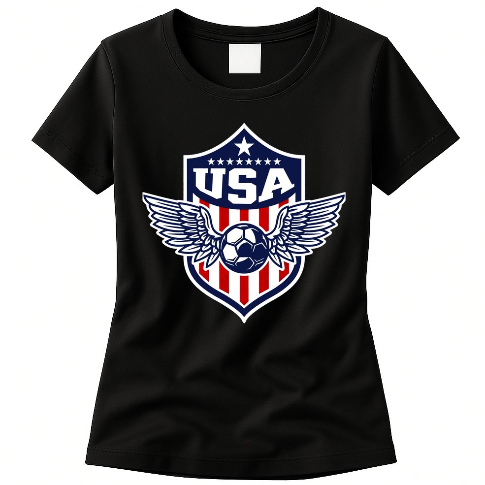 Qatar 2022 Soccer Football Cup America USA Team Support Womens T-Shirt