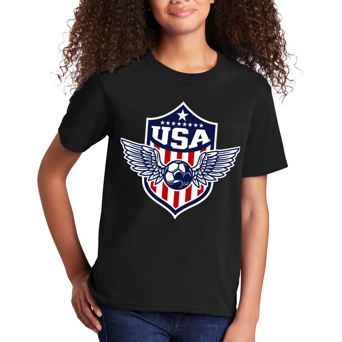 Qatar 2022 Soccer Football Cup America USA Team Support Kids T-Shirt