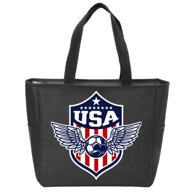 Qatar 2022 Soccer Football Cup America USA Team Support Zip Tote Bag