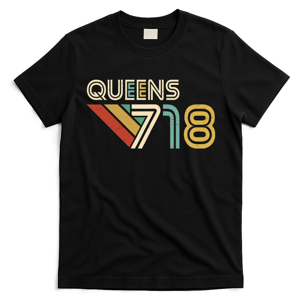 Queens 718 New York City State Vintage Queens Area Code T-Shirt