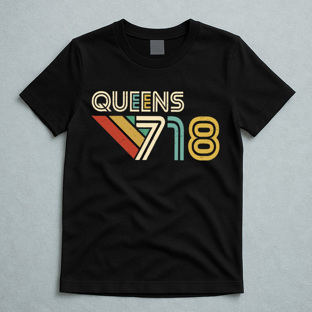 Queens 718 New York City State Vintage Queens Area Code T-Shirt
