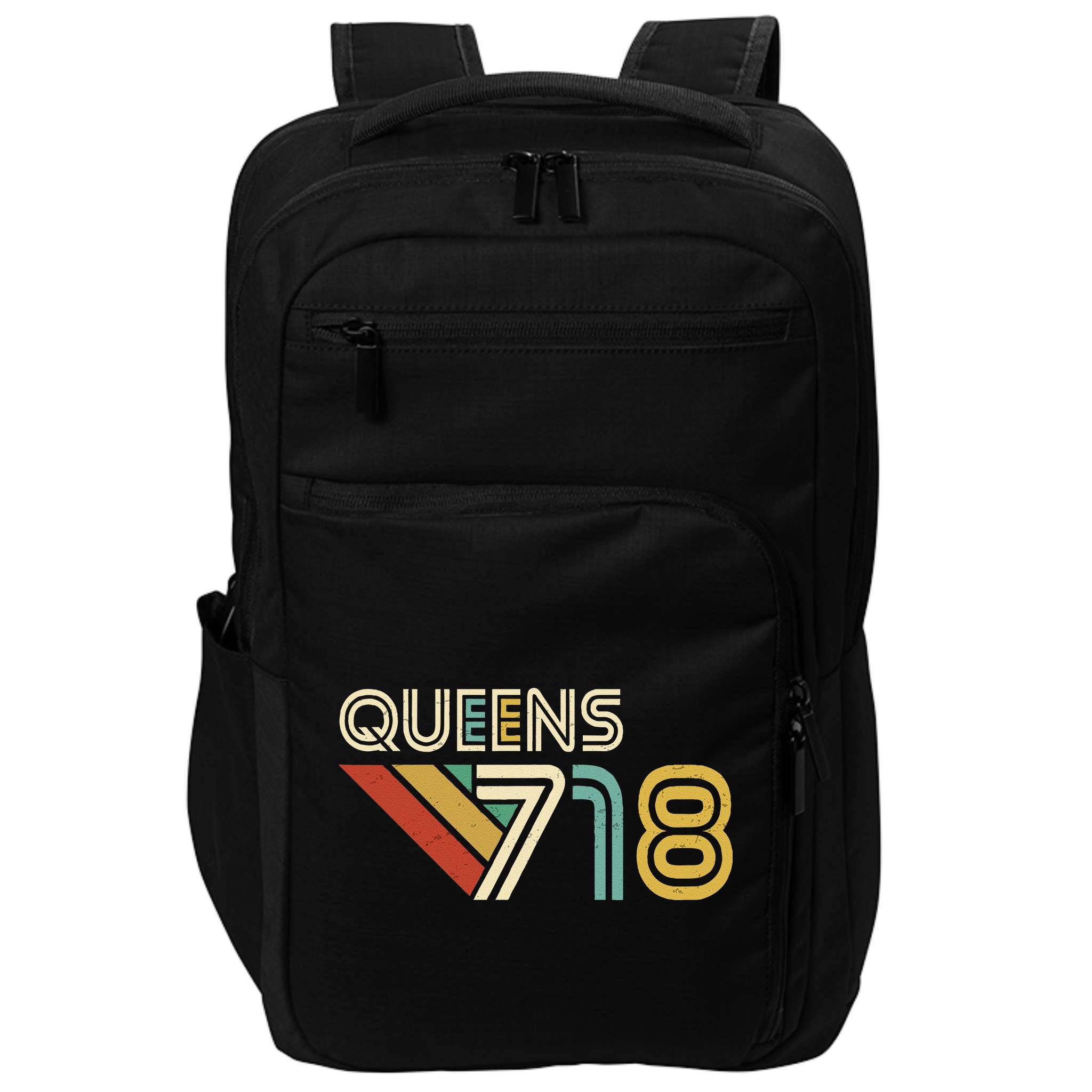 Queens 718 New York City State Vintage Queens Area Code Impact Tech Backpack