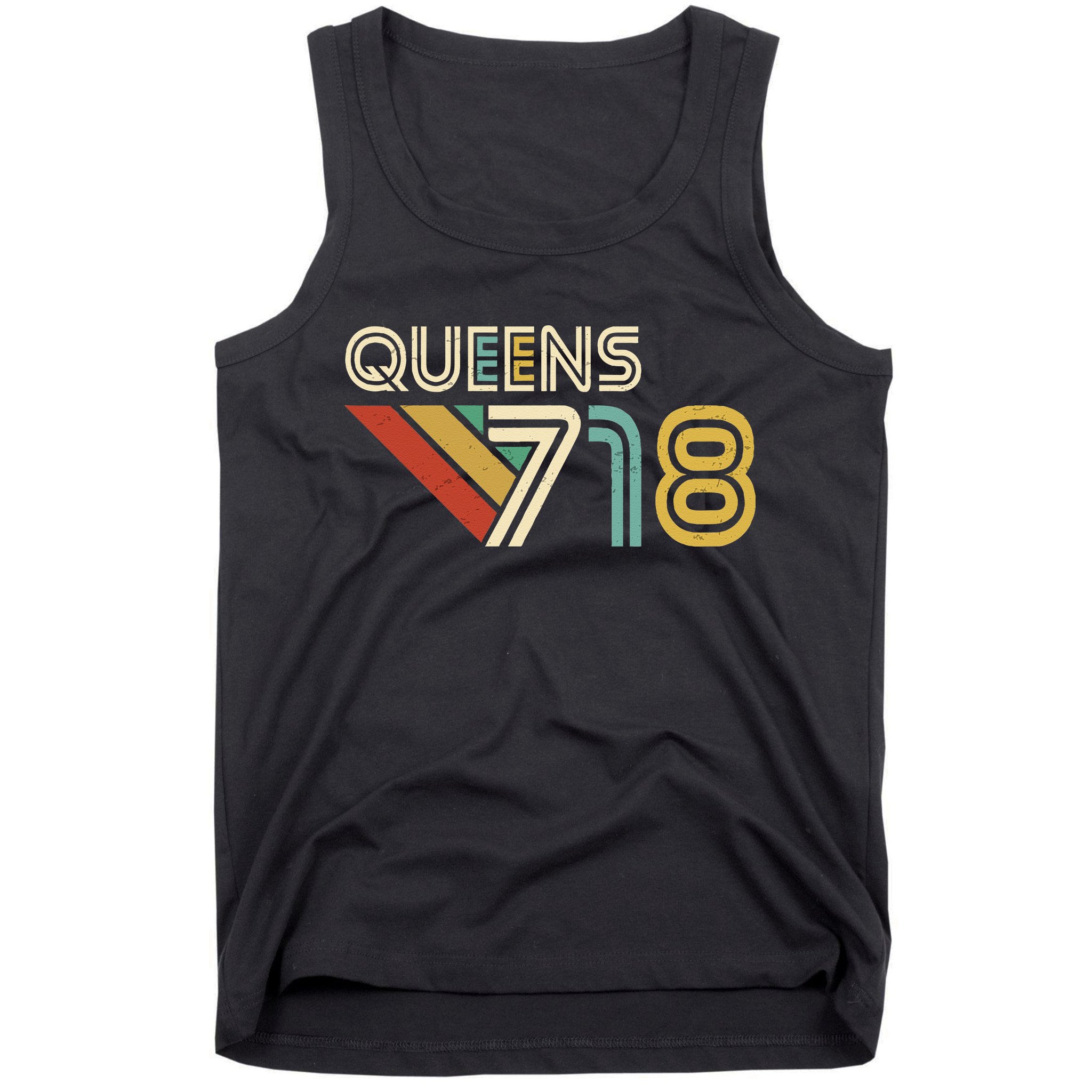 Queens 718 New York City State Vintage Queens Area Code Tank Top