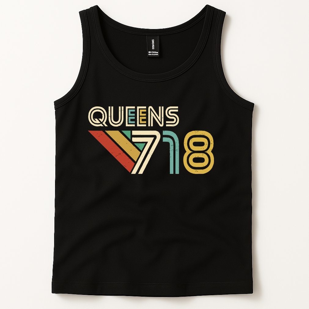 Queens 718 New York City State Vintage Queens Area Code Tank Top