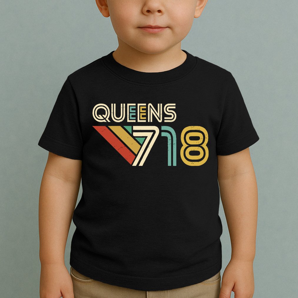 Queens 718 New York City State Vintage Queens Area Code Toddler T-Shirt
