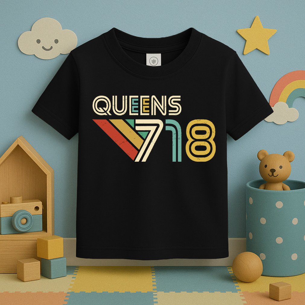 Queens 718 New York City State Vintage Queens Area Code Toddler T-Shirt