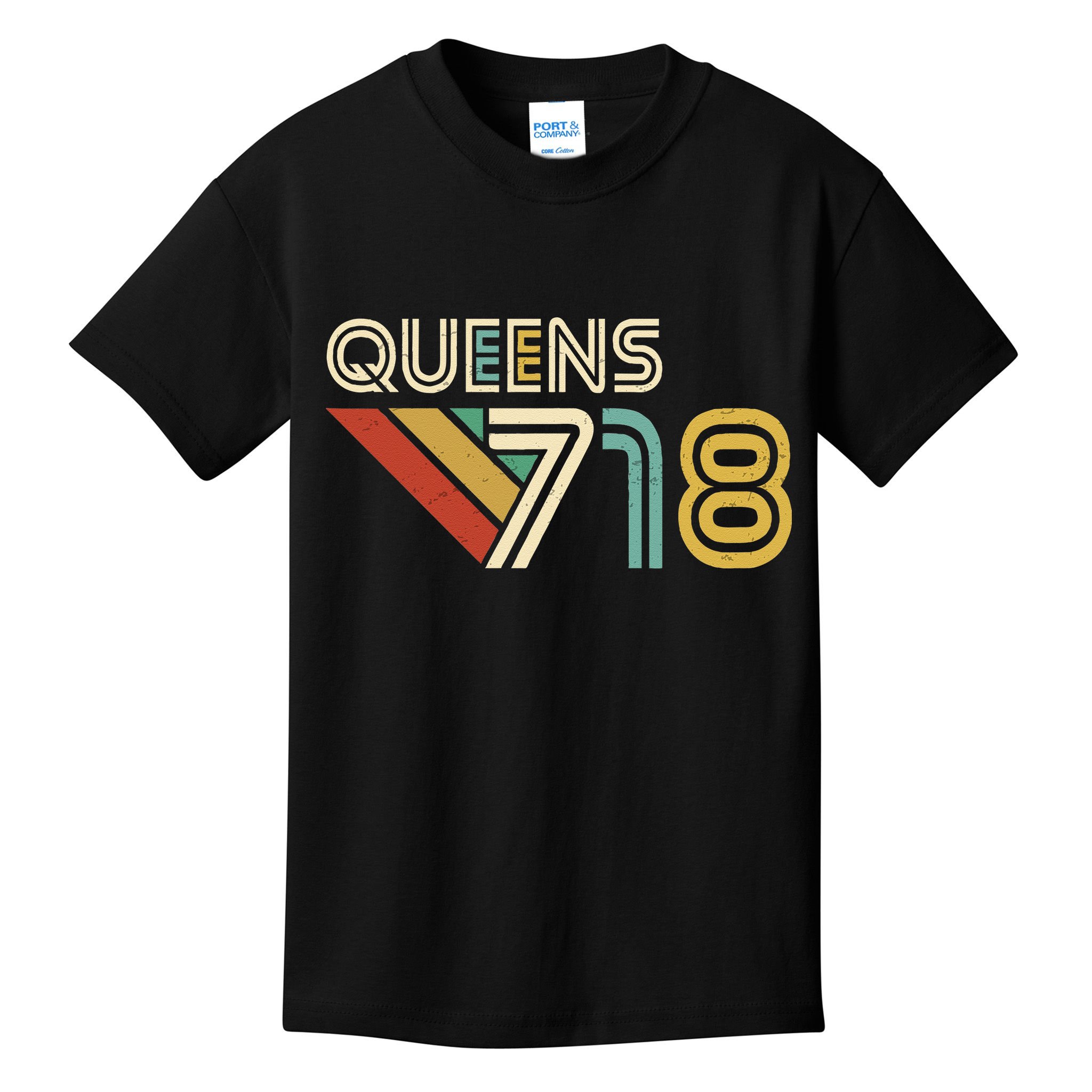 Queens 718 New York City State Vintage Queens Area Code Kids T-Shirt