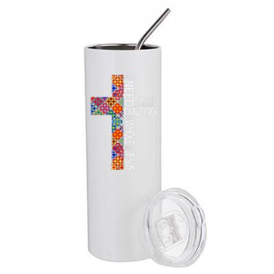 Quilting And A Whole Lot Of Jesus Stainless Steel Tumbler