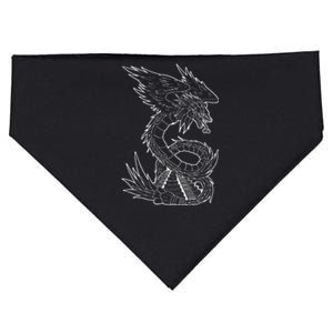 Quetzalcoatl Ancient Aztec Serpent Mayan Temple Inca Toltec USA-Made Doggie Bandana