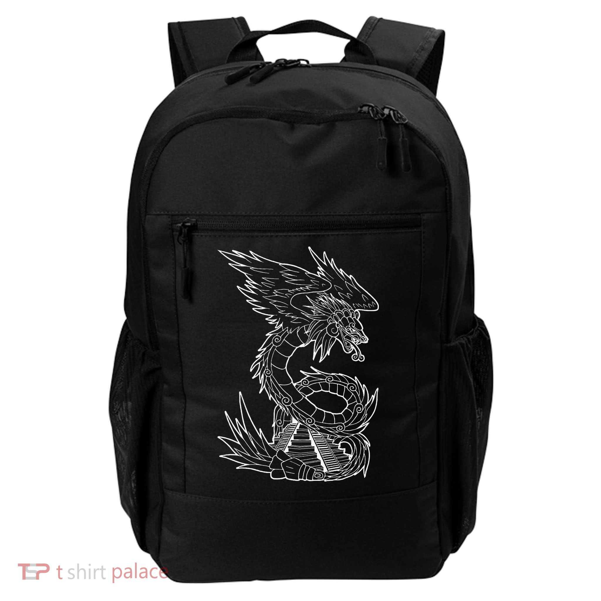 Quetzalcoatl Ancient Aztec Serpent Mayan Temple Inca Toltec Backpack