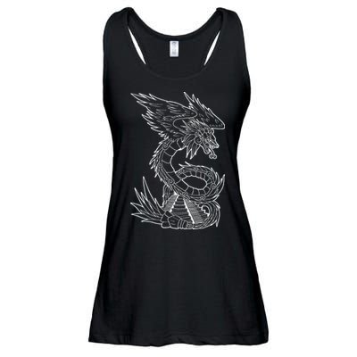 Quetzalcoatl Ancient Aztec Serpent Mayan Temple Inca Toltec Ladies Essential Flowy Tank
