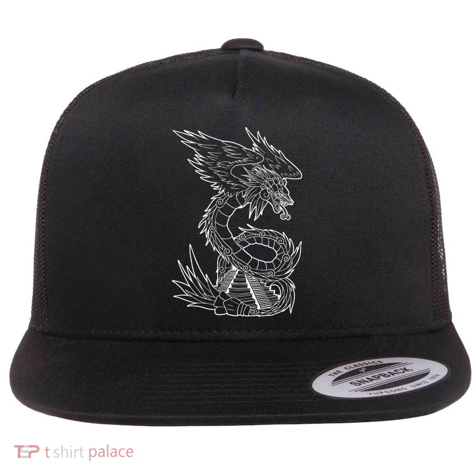 Quetzalcoatl Ancient Aztec Serpent Mayan Temple Inca Toltec Flatbill Hat