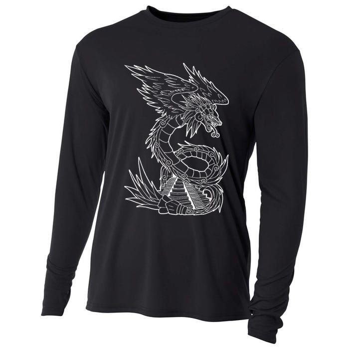 Quetzalcoatl Ancient Aztec Serpent Mayan Temple Inca Toltec Cooling Performance Long Sleeve Crew