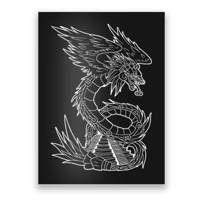 Quetzalcoatl Ancient Aztec Serpent Mayan Temple Inca Toltec Poster