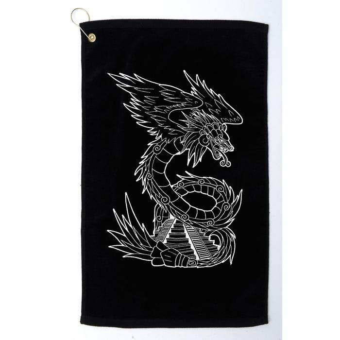 Quetzalcoatl Ancient Aztec Serpent Mayan Temple Inca Toltec Golf Towel