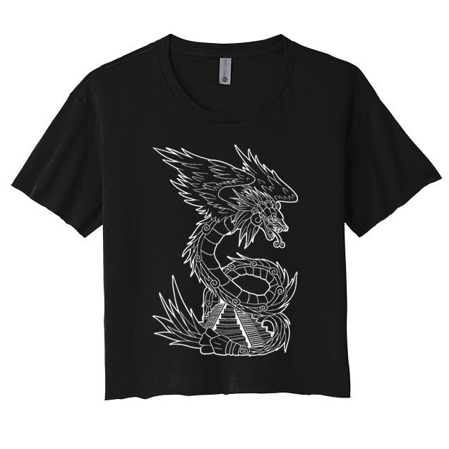 Quetzalcoatl Ancient Aztec Serpent Mayan Temple Inca Toltec Crop Top