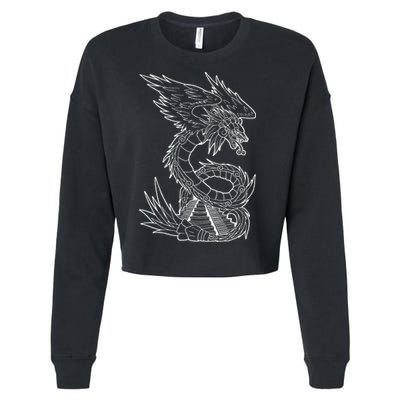 Quetzalcoatl Ancient Aztec Serpent Mayan Temple Inca Toltec Cropped Pullover Crew