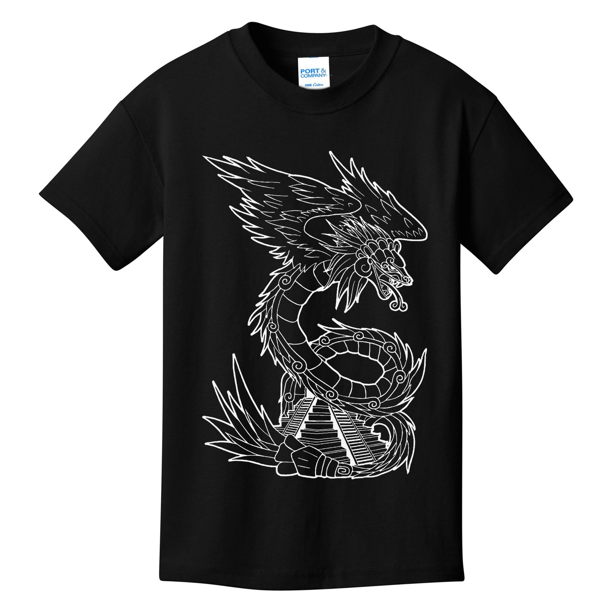 Quetzalcoatl Ancient Aztec Serpent Mayan Temple Inca Toltec Kids T-Shirt