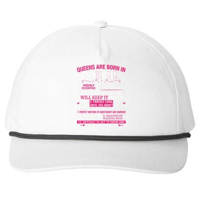 Queens Are Born In September Snapback Five-Panel Rope Hat