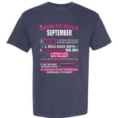 Queens Are Born In September Garment-Dyed Heavyweight T-Shirt