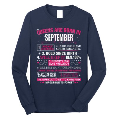 Queens Are Born In September Long Sleeve Shirt