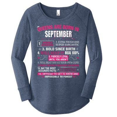 Queens Are Born In September Women's Perfect Tri Tunic Long Sleeve Shirt