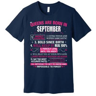 Queens Are Born In September Premium T-Shirt