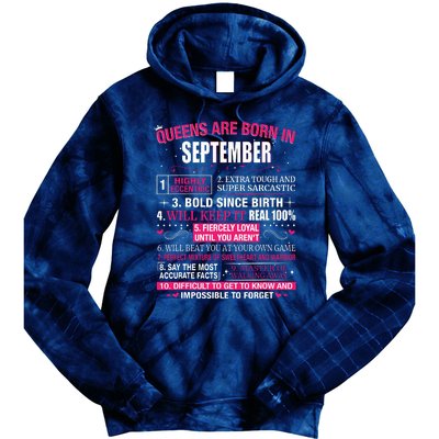 Queens Are Born In September Tie Dye Hoodie