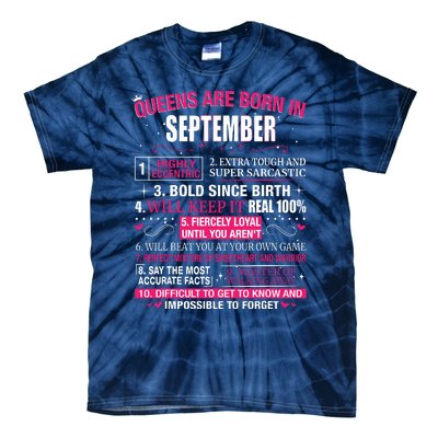 Queens Are Born In September Tie-Dye T-Shirt