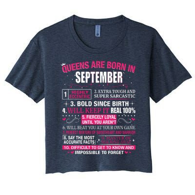 Queens Are Born In September Women's Crop Top Tee