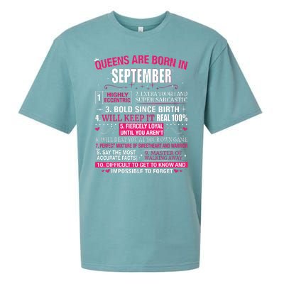 Queens Are Born In September Sueded Cloud Jersey T-Shirt