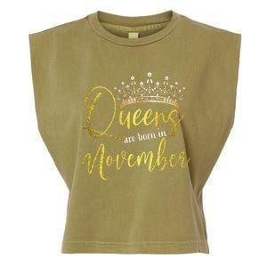 Queens Are Born In November Birthday Gift Garment-Dyed Women's Muscle Tee