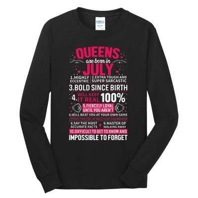 Queens Are Born in July Tall Long Sleeve T-Shirt