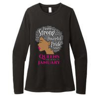 Queens Are Born In January Birthday Black Wo Womens CVC Long Sleeve Shirt