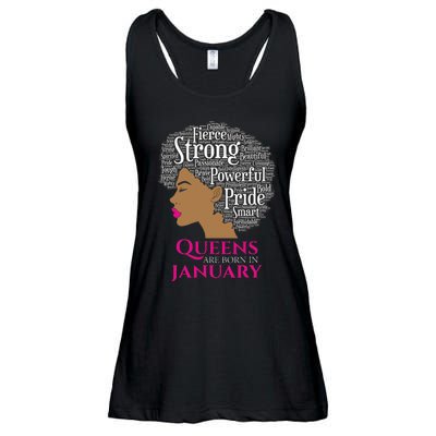 Queens Are Born In January Birthday Black Wo Ladies Essential Flowy Tank