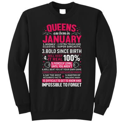 Queens Are Born in January Birthday Gifts Sweatshirt