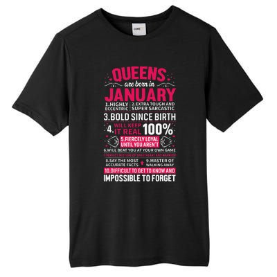 Queens Are Born in January Birthday Gifts Tall Fusion ChromaSoft Performance T-Shirt