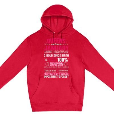 Queens Are Born in January Birthday Gifts Premium Pullover Hoodie